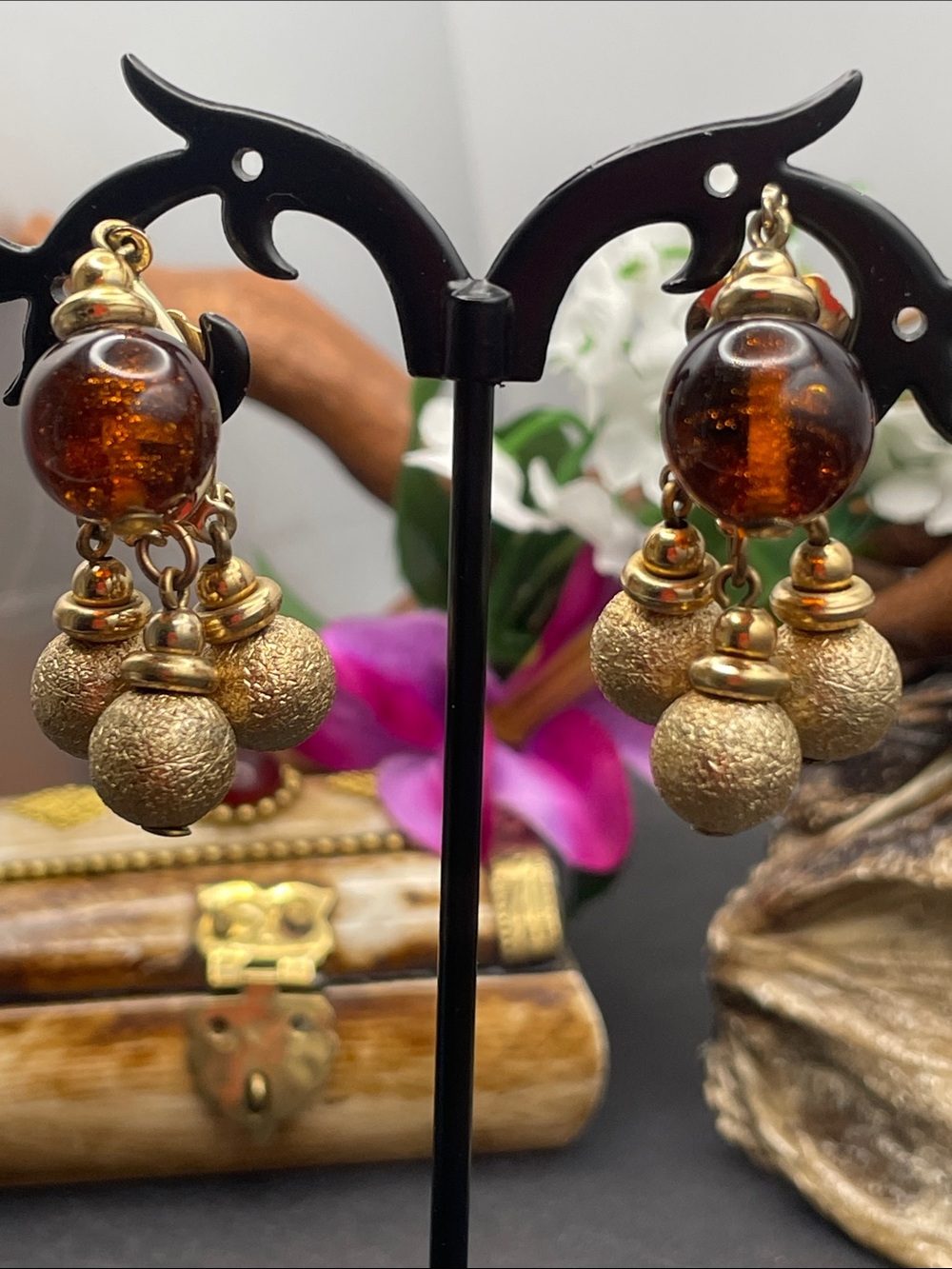 Napier chacha clip earrings vintage